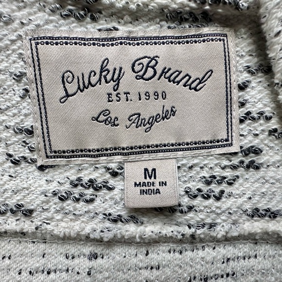 Lucky Brand Asymmetrical Boho Zip Shoulder Textured Drape Sweater | Size M - Picture 10 of 12